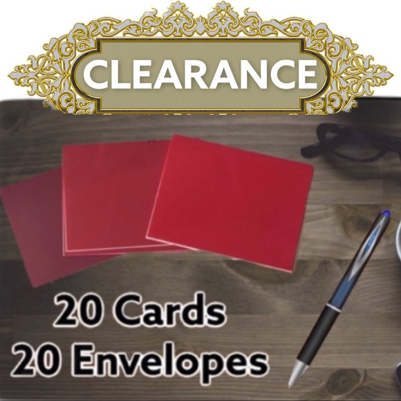 Other - 20 Red Cards With Envelopes CLEARANCE Xmas